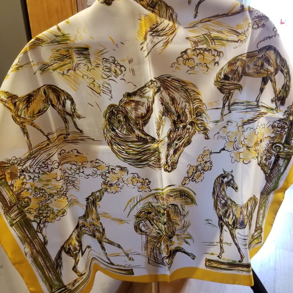 Texture brand scarf horse print 27" square